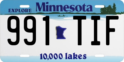 MN license plate 991TIF