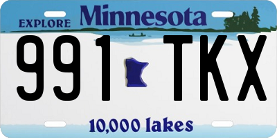 MN license plate 991TKX
