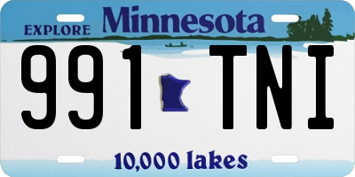 MN license plate 991TNI