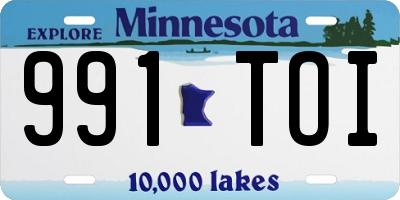MN license plate 991TOI