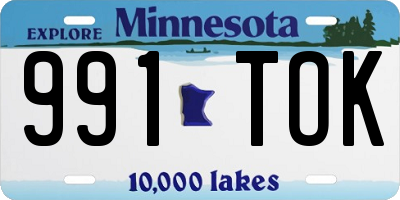MN license plate 991TOK