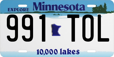 MN license plate 991TOL
