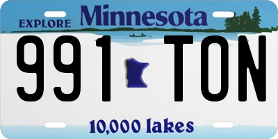 MN license plate 991TON