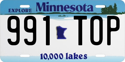 MN license plate 991TOP