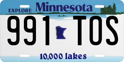 MN license plate 991TOS