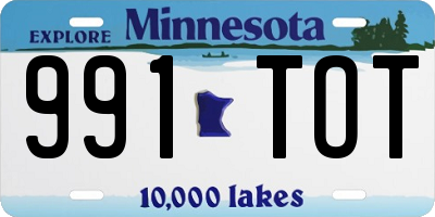 MN license plate 991TOT