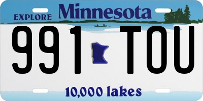 MN license plate 991TOU