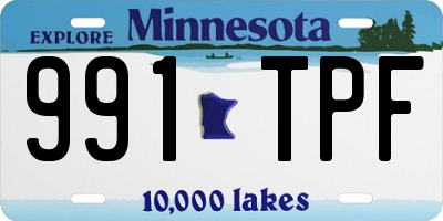 MN license plate 991TPF