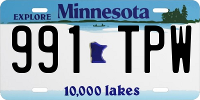 MN license plate 991TPW