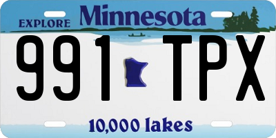 MN license plate 991TPX