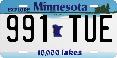 MN license plate 991TUE