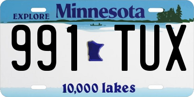 MN license plate 991TUX
