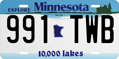 MN license plate 991TWB