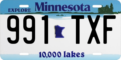 MN license plate 991TXF