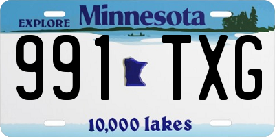 MN license plate 991TXG