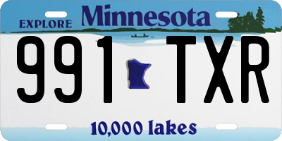 MN license plate 991TXR