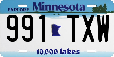 MN license plate 991TXW