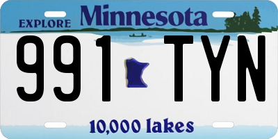 MN license plate 991TYN