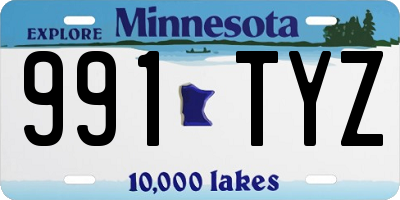 MN license plate 991TYZ