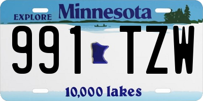 MN license plate 991TZW