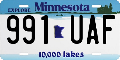 MN license plate 991UAF