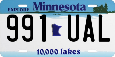 MN license plate 991UAL