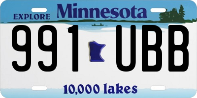 MN license plate 991UBB