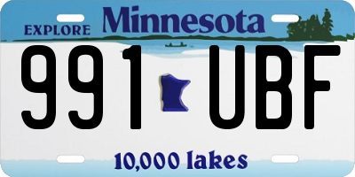 MN license plate 991UBF