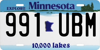 MN license plate 991UBM