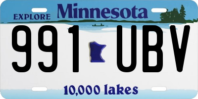 MN license plate 991UBV