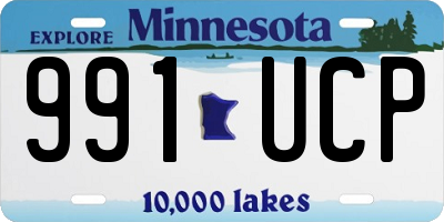 MN license plate 991UCP