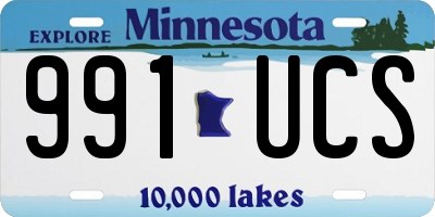 MN license plate 991UCS