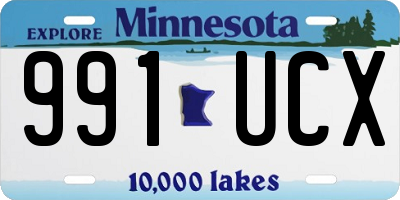 MN license plate 991UCX