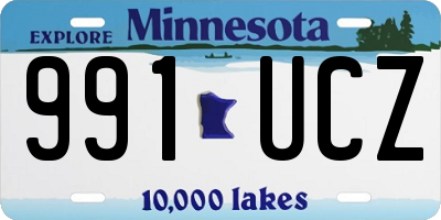 MN license plate 991UCZ