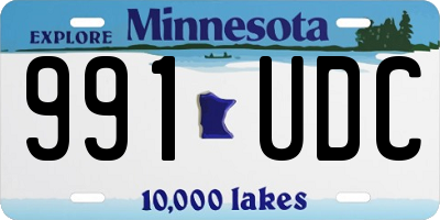 MN license plate 991UDC