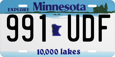 MN license plate 991UDF