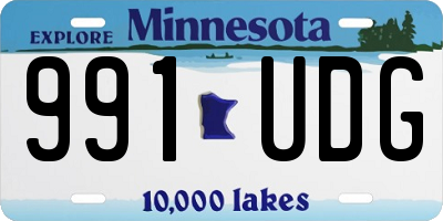 MN license plate 991UDG