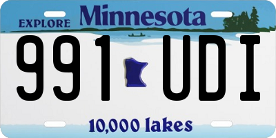 MN license plate 991UDI