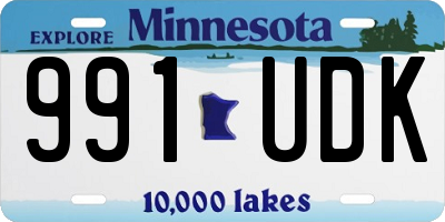 MN license plate 991UDK