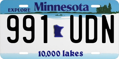 MN license plate 991UDN