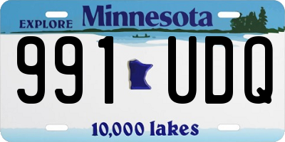 MN license plate 991UDQ