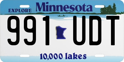 MN license plate 991UDT