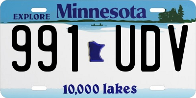 MN license plate 991UDV