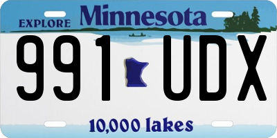 MN license plate 991UDX