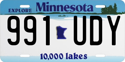 MN license plate 991UDY