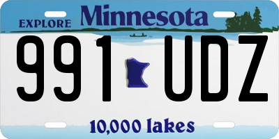 MN license plate 991UDZ