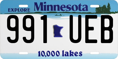 MN license plate 991UEB