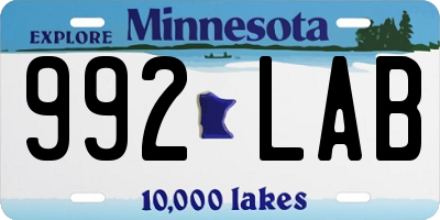 MN license plate 992LAB