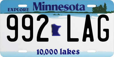 MN license plate 992LAG