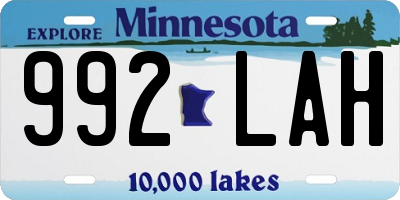 MN license plate 992LAH